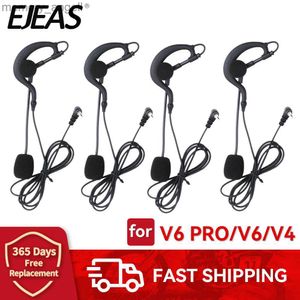 Walkie Talkie 4/3PCS EJEAS V6C Scheidsrechter Oorhaak Hoofdtelefoon 3.5mmJack Headset Microfoon Microfoon voor Vnetphone V6 V4 Motorhelm Interphone Microfoon HKD230925