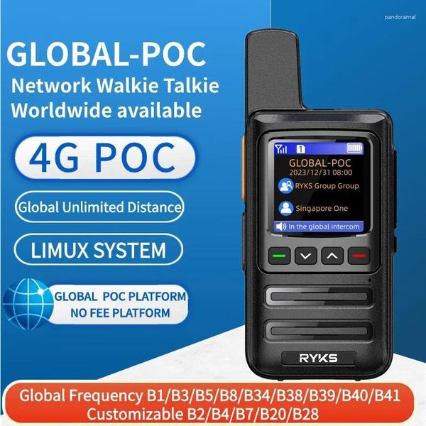 Walkie Talkie 4G Band complet Two Way Radio Mini SIM Card Global Intercom Phone Outdoor Ham Long Range 5000 km Paire (pas de frais) Plartfr