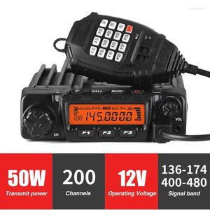 Walkie Talkie 50W Radio móvil para coche 12V LCD Comunicación HF Transceptor Estación de jamón automotriz 200 Canales de dos vías