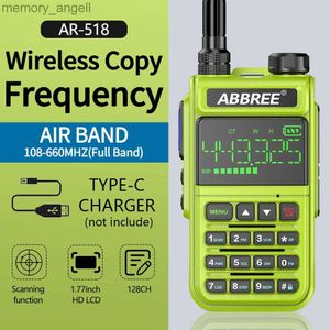 Talkie-walkie ABBREE AR-518 Air Band bande complète 108-660 MHz talkie-walkie automatique sans fil fréquence de copie 10 W USB charge Radio bidirectionnelle HKD230922
