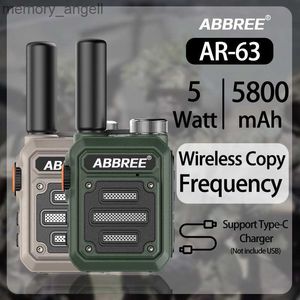 Talkie Walkie ABBREE AR-63 Mini talkie-walkie fréquence de copie sans fil VOX SOS prise en charge radio bidirectionnelle multifonctionnelle interphone de chasse type-c HKD230922