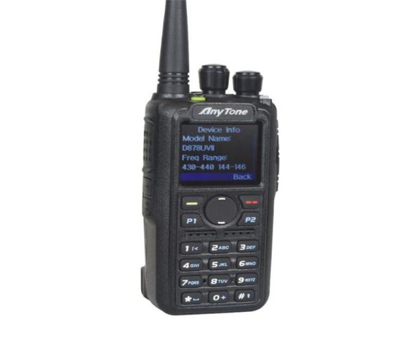 Walkie Talkie ATD878UVII Plus Anytone Ham Bluetooth PGPS APRS Banda dual VHFUHF Digital DMR Analógico Portátil Dos víasWalkie1441533
