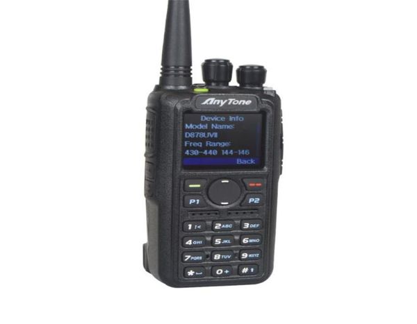 Walkie Talkie ATD878UVII Plus Anytone Ham Bluetooth PGPS APRS Banda dual VHFUHF Digital DMR Analógico Portátil Dos víasWalkie2585691