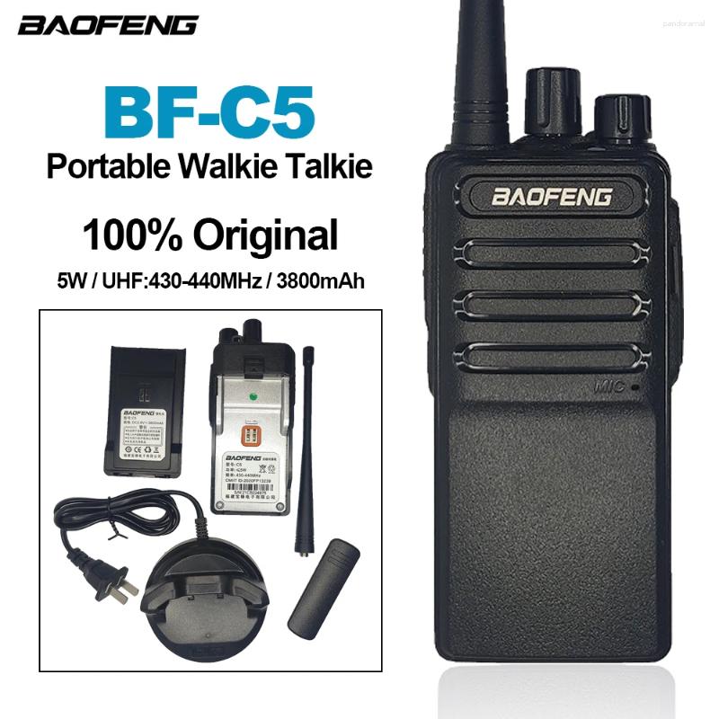 Walkie Talkie Baofeng BF-C5 portable BFC5 BULIÈRE BIDE RADIOS 5W 16CH 3800MAH UHF 430-440MHz Émetteur-récepteur interphone sans fil sans fil
