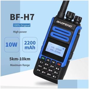 Talkie-walkie Baofeng BF-H7 136-174 400-520Mhz Canal 128 Résistant aux chutes bidirectionnelles pour utilisation en extérieur sur site El Livraison de réception à 6 segments Othjw