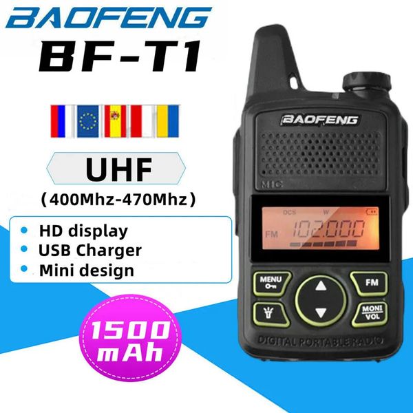 Walkie Talkie Baofeng BF-T1 Walkie Talkie Radio bidireccional UHF 400-470MHz BF T1 Mini walkie-talkie Intercomunicador inalámbrico portátil de mano 231023