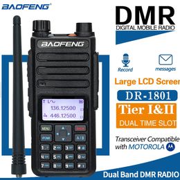 Walkie Talkie Baofeng DR 1801 Long Range Dual Band DMR Digitaal analoog Tier 1 2 tier II Time Slot Upgrade van DM 1801 Radio 230731