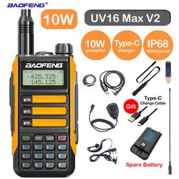 Walkie Talkie Baofeng Professional UV16 Max V2 Update 10W Krachtige Type-C-kabel Dual Band VHFUHF TWEEGESEN RADIO UV5R PRO UV9R 221108