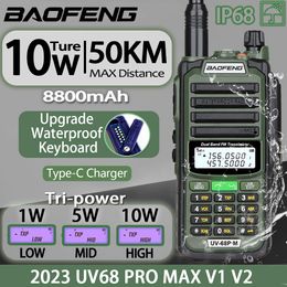Walkie Talkie Baofeng Professionele Waterdichte UV68 Pro Max V2 Update 10W Krachtige Dual Band VHF UHF TWO Way Radio UV9R UV5R UV16 230731
