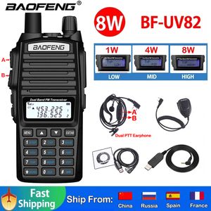 Talkie-walkie Baofeng Real 8W Radio portable UV 82 Double PTT Récepteur amateur Vhf Uhf bidirectionnel UV82 Mieux que UV5R 230731