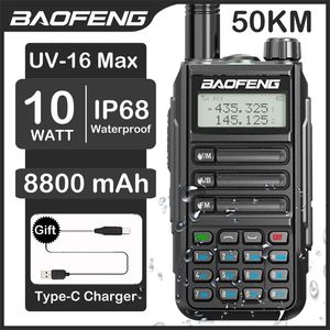 Walkie Talkie BaoFeng UV 16 Max 10W High Power Waterproof Support Type C Charger 50KM Long Range Distance Upgrade UV5R PRO 230823