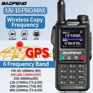 Walkie Talkie Baofeng UV-18 Pro Max GPS Air Band Wireless Copy Copy Fréquence Multi-Band Long Range High Power Type-C Radio deux voies