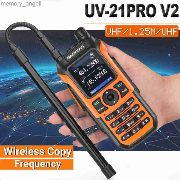 Talkie-walkie Baofeng UV-21 Pro V2 Ham Talkie-walkie longue portée sans fil fréquence de copie radios bidirectionnelles tri-bande chargeur type-c UV 5R 16KM HKD230922