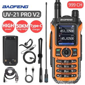 Walkie Talkie Baofeng UV-21 PRO V2 Frecuencia de copia inalámbrica profesional de largo alcance 16 Km radioaficionado bidireccional de alta potencia