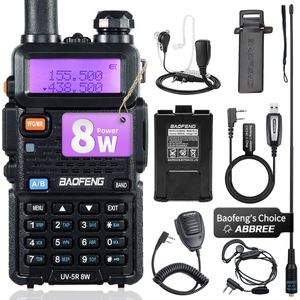 Walkie Talkie Baofeng UV 5R 8W 5W Portable High Power Walkie Talkie VHF UHF Dual Band Two Way CB Ham Radio Transceiver UV5R 230823