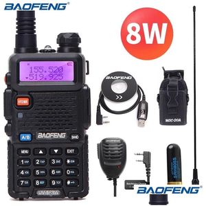 Talkie-walkie Baofeng Uv-5R 8W haute puissance 10Km Vhf/Uhf longue portée Radio bidirectionnelle Cb Ham Portable Pofung Uv5R pour la chasse 210817 Drop D Dhq7F