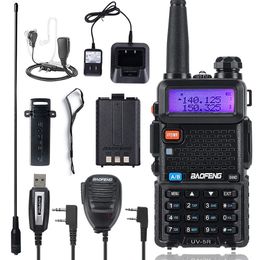 Walkie Talkie Baofeng UV-5R Dualband Two Way Radio VHFUHF 136-174MHz 400-520MHz FM Portable transceiver met oortelefoon 221108