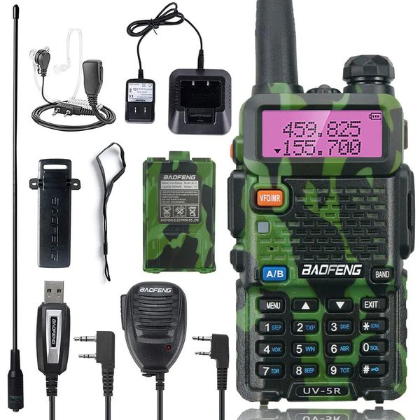 Walkie Talkie BaoFeng UV 5R Walkie-Talkie Dualband Radio bidireccional de largo alcance para caza Estaciones de radio FM portátiles Transceptor inalámbrico Set 231023