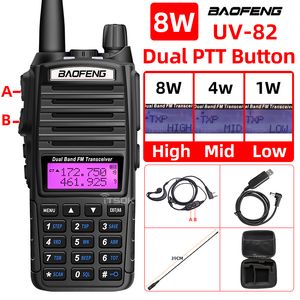 Walkie Talkie Baofeng UV 82 Walkie Talkie Real 8W 5W Ham Radio Comunicador Dual Ptt Long Range Two Way Portable FM Amateur CB Stations 221108