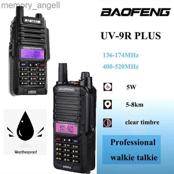 Talkie-walkie Baofeng UV-9RPlus1 Batterie de grande capacité Haute puissance 8W Étanche V U Talkie-walkie portable double bande avec casque HKD230922