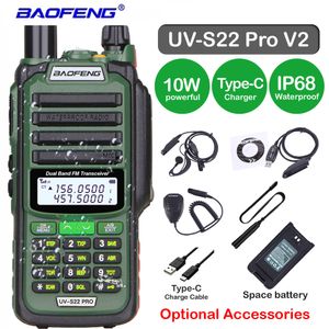 Upgraded Baofeng UV S22 PRO V2 Walkie Talkie, IP68 Waterproof Dual Band (136-174/400-520MHz) Ham Radio, 50KM Range, 230731