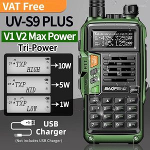 Walkie Talkie Baofeng UV-S9 PLUS V2 10W alta potencia VHF/UHF Radio bidireccional de largo alcance CB Ham UV-5R portátil para caza
