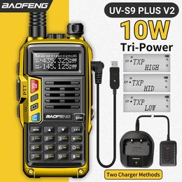 Talkie-walkie BAOFENG UV S9 Plus V2 10W chargeur USB puissant 16 KM longue portée émetteur-récepteur double bande portable 5R Radio bidirectionnelle 231019