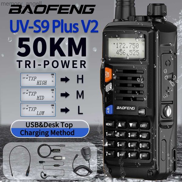 Talkie-walkie BaoFeng UV-S9 Plus V2 Ture 10W longue portée étanche talkie-walkie rechargeable double bande émetteur-récepteur haute puissance mise à niveau de l'UV-5R HKD230922