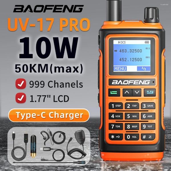 Walkie Talkie Baofeng UV17 estación portátil de largo alcance Fm potente Radio caza Ham receptor inalámbrico bidireccional