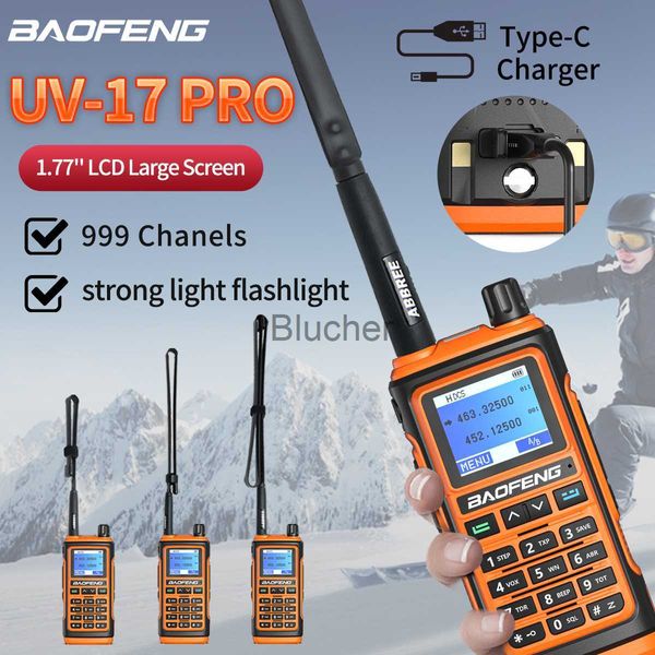 Walkie Talkie Baofeng UV17 Pro Walkie Talkie UHF VHF Jamón de caza de largo alcance 10W Radios portátiles Radio bidireccional amateur con antena táctica x0802