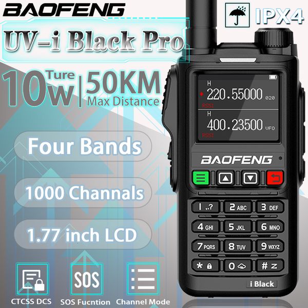 Talkie-walkie Baofeng UV18 i Black pro modèle 4 bandes 1000 canaux Radio bidirectionnelle professionnelle longue portée VHF UHF 200260 230830