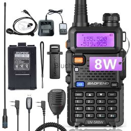 Walkie Talkie BaoFeng UV5R 8W Walkie Talkie de alta potencia Radio bidireccional de banda dual VHFUHF 136174MHz 400520MHz Transceptor de radio de jamón portátil x0802