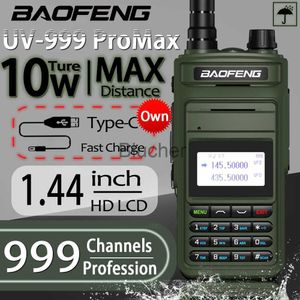 Walkie Talkie BAOFENG UV999 Pro Max 10W 999-kanaals Dual Band CB-radio's Type C Oplader Long Range Ham Radio Walkie Talkie UV13 Two Way Radio x0802