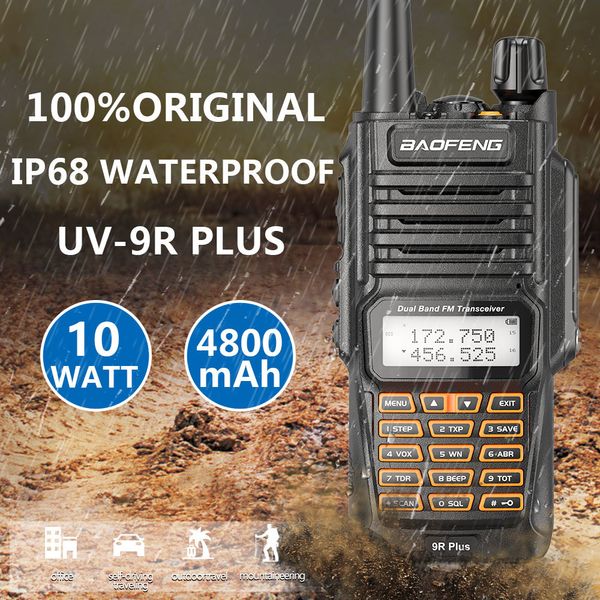 Walkie Talkie Baofeng UV9R Plus Impermeable IP68 10W Comunicaciones de doble banda Amateur Vhf Uhf CB Radio Ham 230830