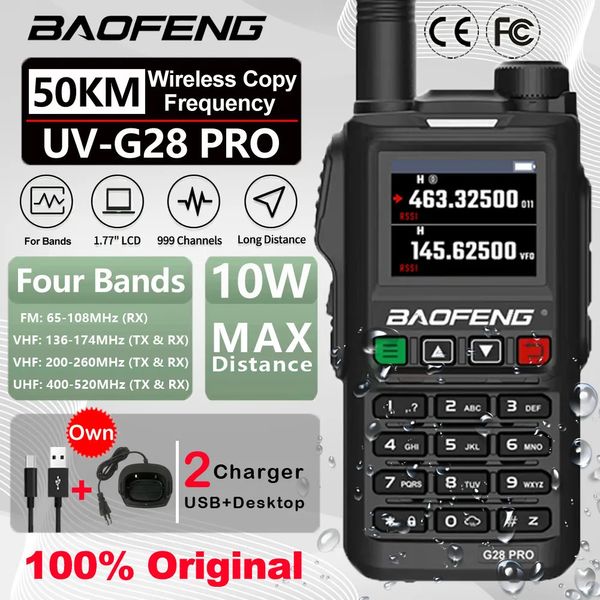Talkie-walkie Baofeng UVG28 Pro 10W 999 canaux Station puissante chasse jambon quatre bandes Radio sans fil ensemble récepteur VHF UHF 231030