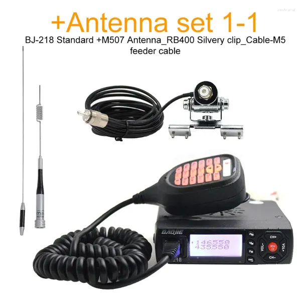 Walkie Talkie Baojie BJ-218 Mini Radio móvil 20km 25W Banda dual VHF / UHF 136-174MHz 400-470MHz BJ218 Estación de transceptor