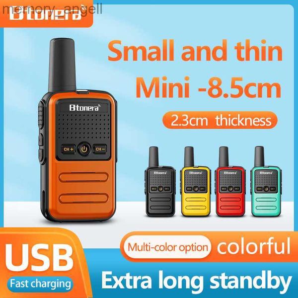 Talkie Walkie Btoera 2 pièces Mini talkie-walkie PMR 446 Radio bidirectionnelle portable Ht PTT Talkies-walkies 5W 16CH UHF 400-470MHz Radio portable pour HKD230922