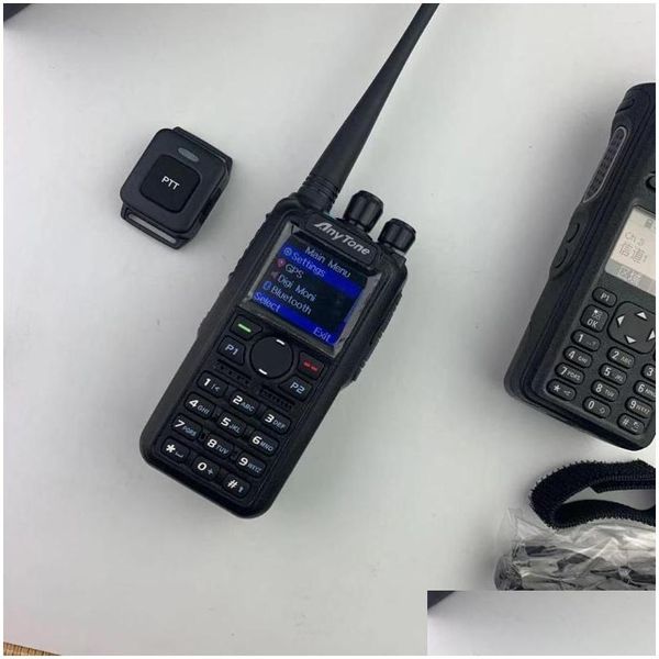 Talkie-walkie Dmr Anytone At D878Uvplus, radio bidirectionnelle double bande avec GPS et Bluetooth, livraison directe Dh7Fz