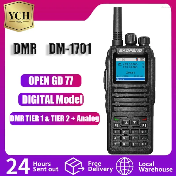Walkie Talkie DMR DM-1701 Baofeng 2024 Lanzamiento Abierto GD77 Modo dual Analógico y digital Nivel 1 2 Ranura de tiempo Radioaficionado