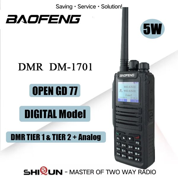 Walkie Talkie DMR DM-1701 Baofeng actualizado DR-1801 modo dual walkie talkie analógico y digital Nivel 12 Ranura de tiempo dual Jamón Banda dual DMR Radio 230714
