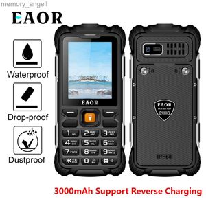 Walkie Talkie EAOR 2G Robuuste telefoon IP68 Water-/stofdichte dubbele simkaart Functie Telefoon Telefoon met drukknop 3000 mAh Ondersteuning omgekeerd opladen HKD230922