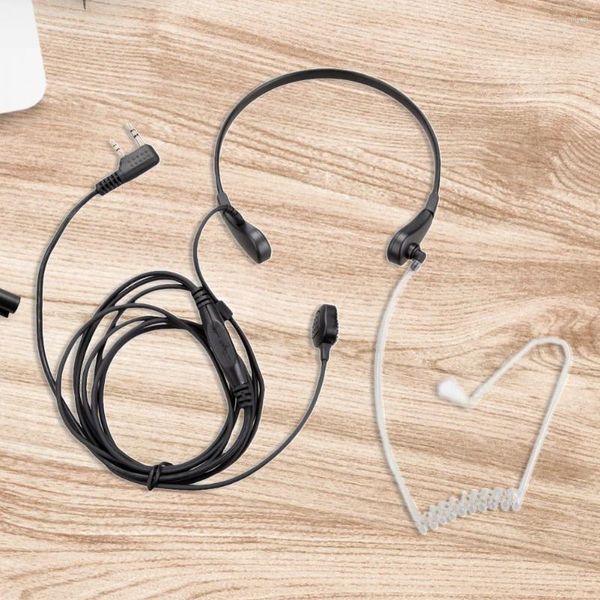 Auriculares Walkie Talkie con cable, protección contra radiación, tubo de aire, gancho para auriculares con Control de micrófono, suministros manos libres