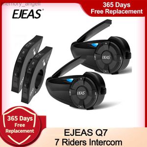 Talkie-walkie EJEAS Q7 Bluetooth Casque de moto Intercom Casques Télécommande mains libres Moto Intercomunicadores Musique Interphone HKD230925