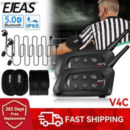 Talkie-walkie EJEAS V4C PLUS 4 utilisateurs casque d'interphone d'arbitre 1500M casque Bluetooth duplex intégral casque interphone de conférence étanche HKD230925