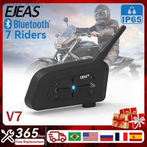 Talkie Walkie EJEAS V7 Bluetooth 5.1 Casque d'interphone de moto avec communicateur interphone sans fil BT 1200M pour 7 coureurs étanche HKD230925