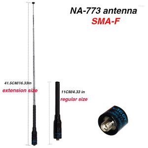 Walkie talkie flexibele nagoya na-773 sma vrouw vhf uhf dual band antenne voor baofeng uv-5r uv-82 bf-888s uv 5r uv82