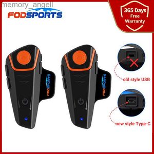 Talkie-walkie Fodsports BT-S2 Intercom Casque de moto Casque Bluetooth BT Interphone mains libres Intercomunicador avec radio FM HKD230925