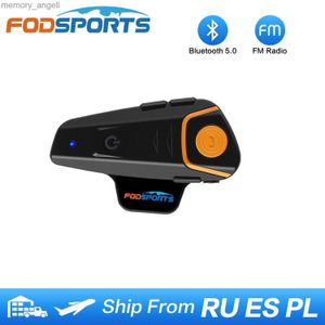 Talkie-walkie Fodsports BT-S2 Pro casque de moto casque Interphone étanche sans fil Bluetooth moto 1000M BT 5.0 Interphone FM HKD230925