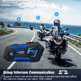 Talkie-walkie Fodsports FX4 ProMotorcycle Casque Bluetooth Interphone Casque 1000m 4Rider Group BT 5.0 Interphone Intercomunicador moto FM HKD230925