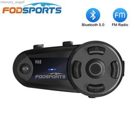 Talkie-walkie Fodsports V6S casque interphone moto casque Bluetooth 1000m IP65 étanche interphone sans fil BT5.0 radio FM HKD230925